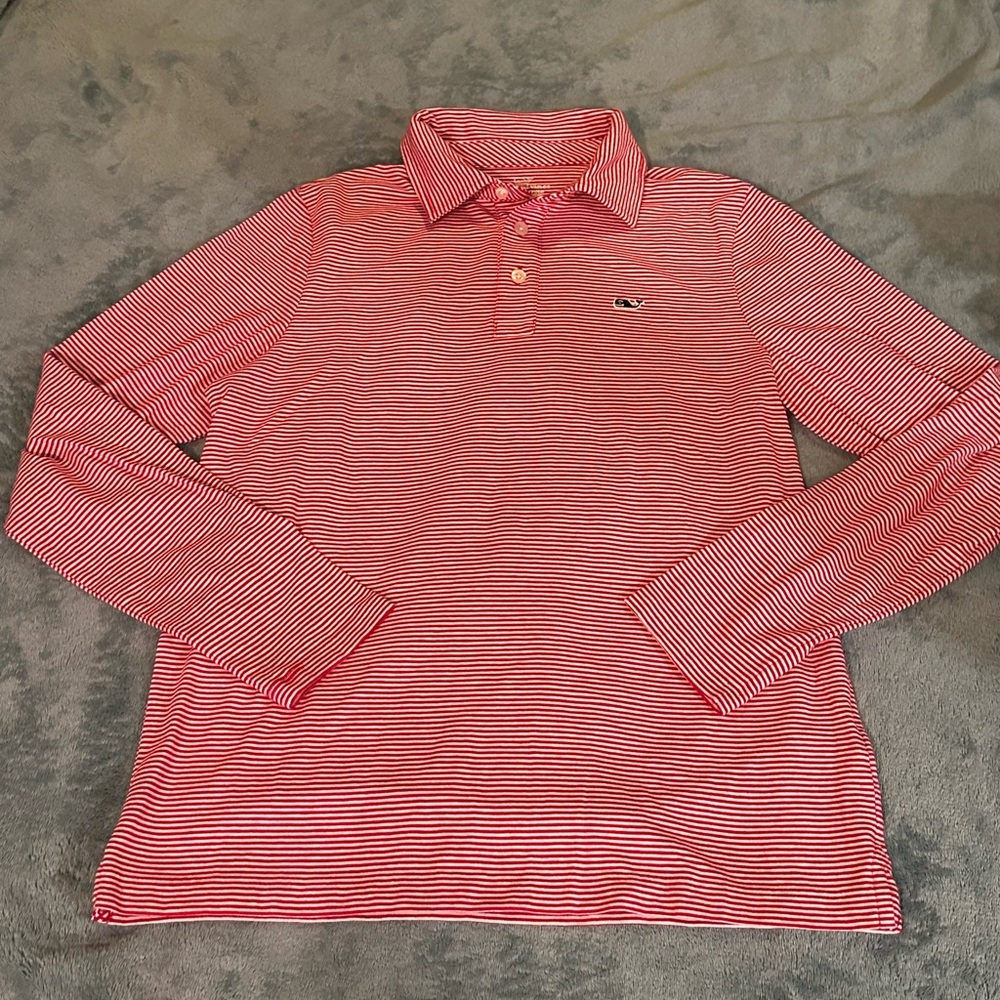 Vineyard Vines Boys L (16) Edgartown Striped Polo Long Sleeve
